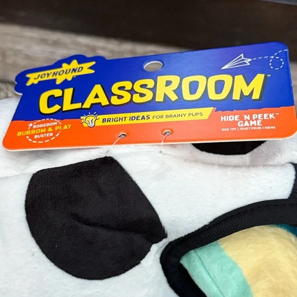 NEW. Joyhound Classroom Hide ‘N Peak Burrow Dog toy Cow plush Squeaker. - Picture 6 of 11